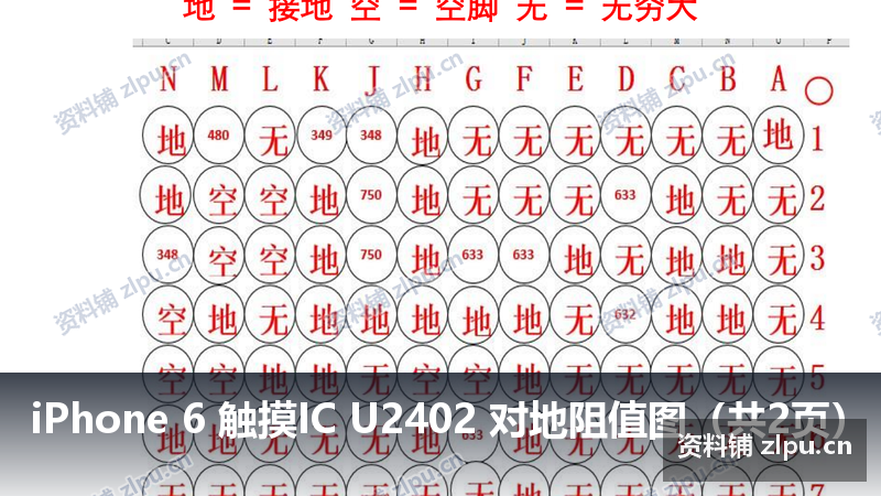 iPhone 6 触摸IC U2402 对地阻值图(共2页)-资料铺