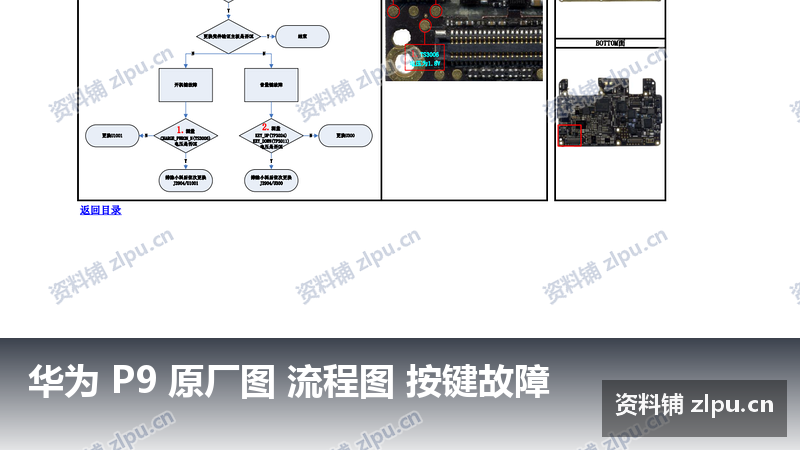 华为 P9 原厂图 流程图 按键故障-资料铺