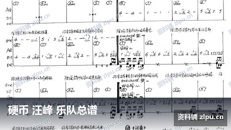 硬币 汪峰 乐队总谱-资料铺