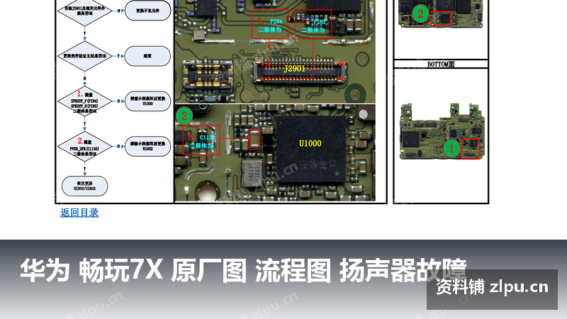 华为 畅玩7X 原厂图 流程图 扬声器故障-资料铺