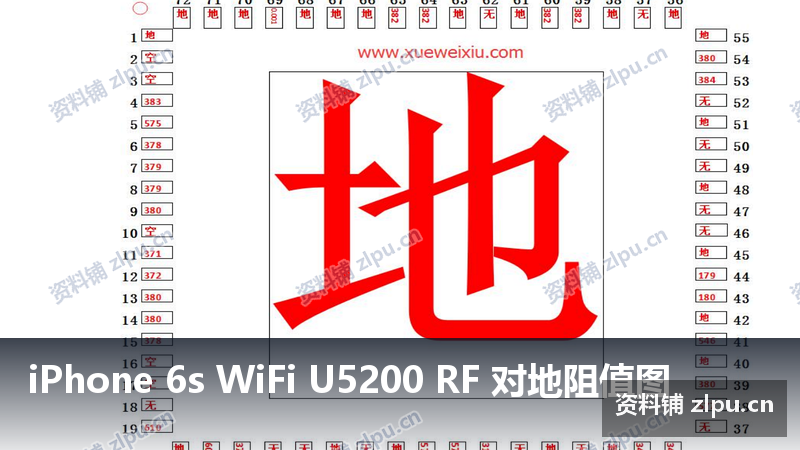 iPhone 6s WiFi U5200 RF 对地阻值图-资料铺