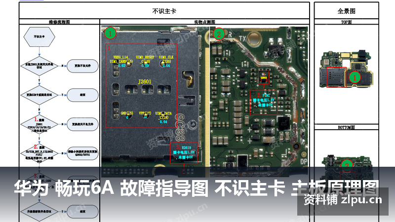 华为 畅玩6A 故障指导图 不识主卡 主板原理图-资料铺