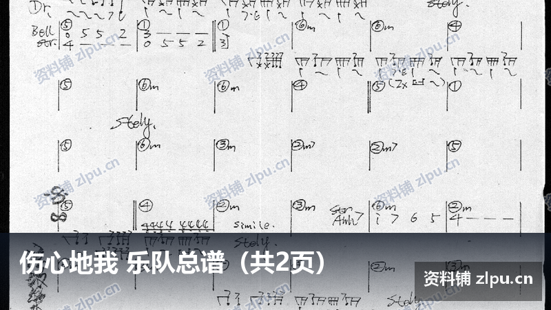 伤心地我 乐队总谱(共2页)-资料铺