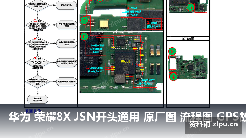 华为 荣耀8X JSN开头通用 原厂图 流程图 GPS故障-资料铺