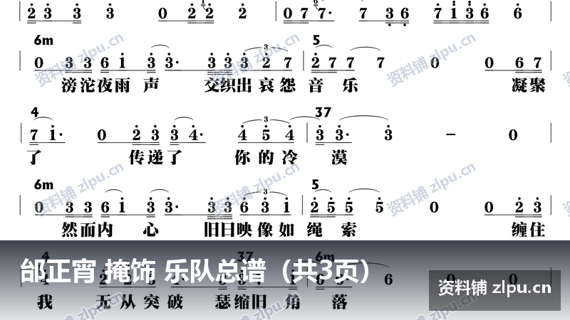 邰正宵 掩饰 乐队总谱（共3页）-资料铺