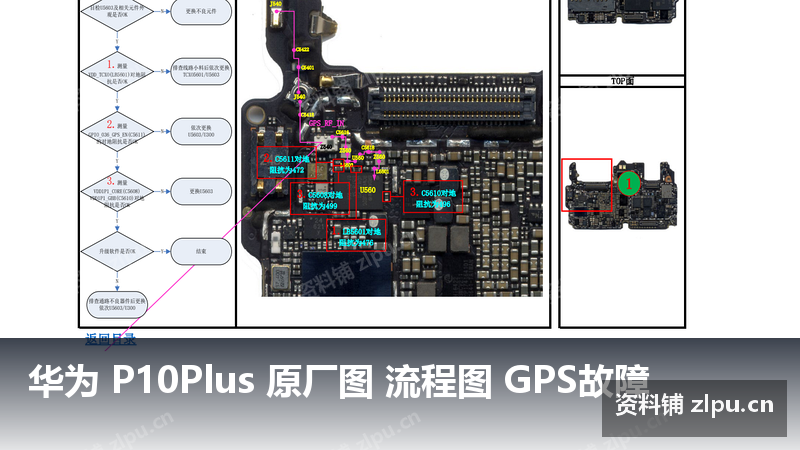 华为 P10Plus 原厂图 流程图 GPS故障-资料铺