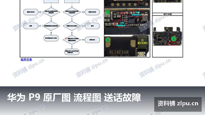 华为 P9 原厂图 流程图 送话故障-资料铺