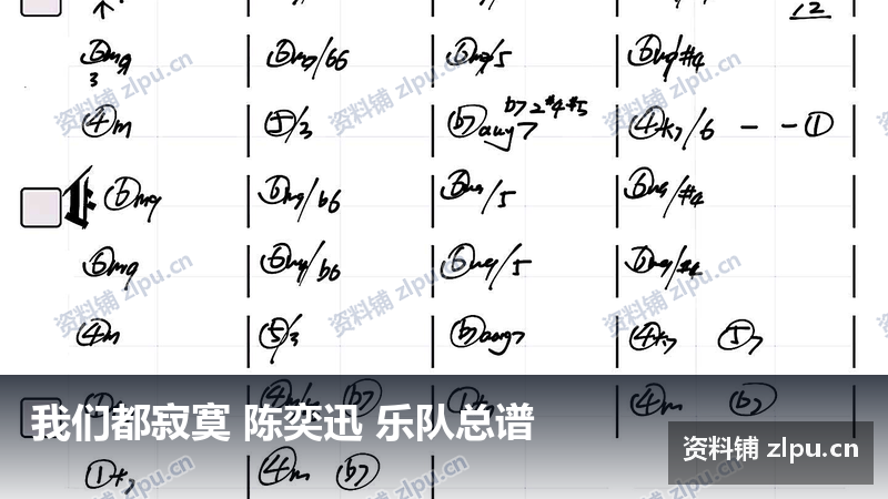 我们都寂寞 陈奕迅 乐队总谱-资料铺