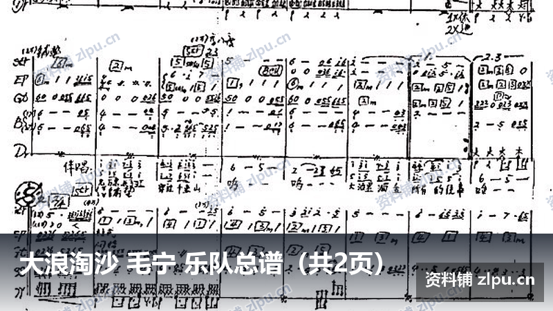 大浪淘沙 毛宁 乐队总谱（共2页）-资料铺