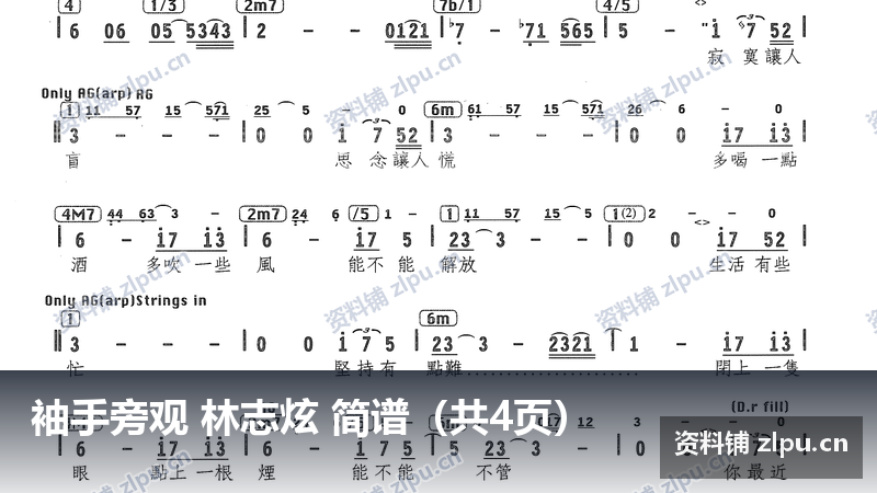 袖手旁观 林志炫 简谱（共4页）-资料铺