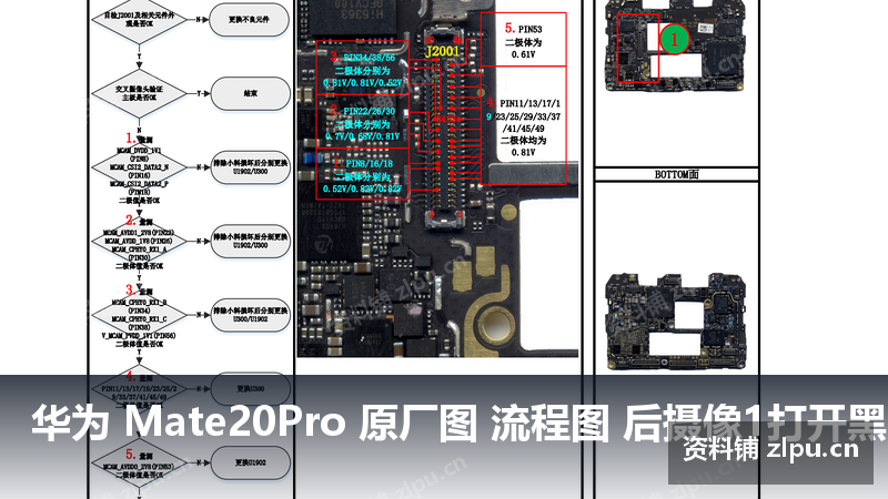 华为 Mate20Pro 原厂图 流程图 后摄像1打开黑屏花屏故障-资料铺