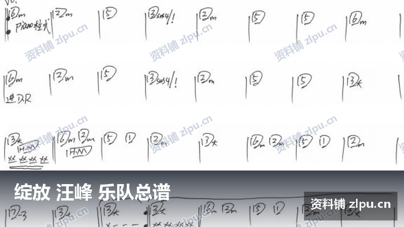 绽放 汪峰 乐队总谱-资料铺