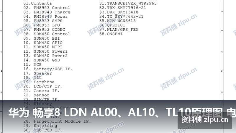 华为 畅享8 LDN AL00、AL10、TL10原理图 电路图(共38页)-资料铺