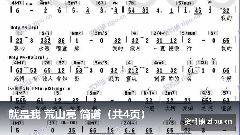 就是我 荒山亮 简谱(共4页)-资料铺