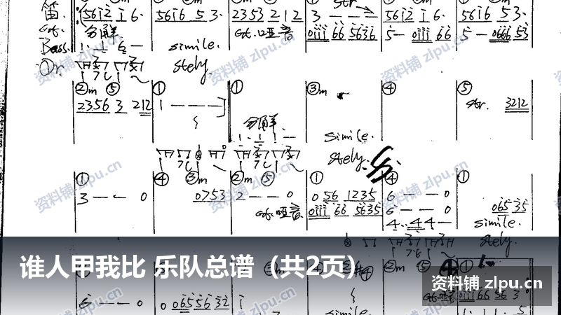 谁人甲我比 乐队总谱(共2页)-资料铺