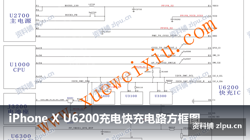 iPhone X U6200充电快充电路方框图-资料铺