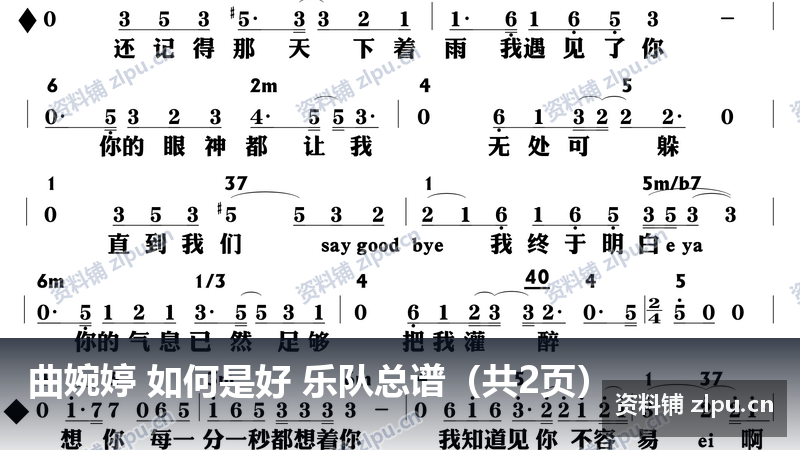 曲婉婷 如何是好 乐队总谱（共2页）-资料铺