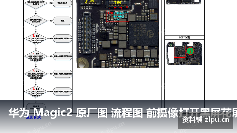 华为 Magic2 原厂图 流程图 前摄像打开黑屏花屏故障-资料铺