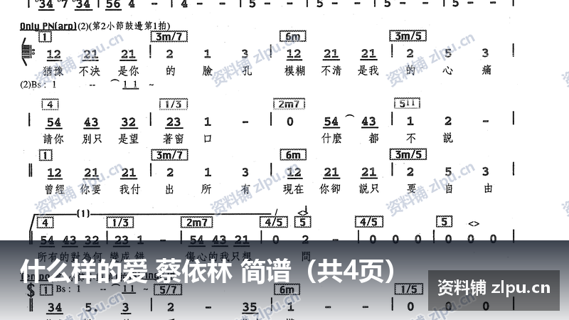 什么样的爱 蔡依林 简谱（共4页）-资料铺