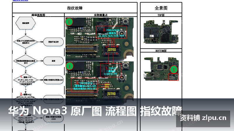 华为 Nova3 原厂图 流程图 指纹故障-资料铺
