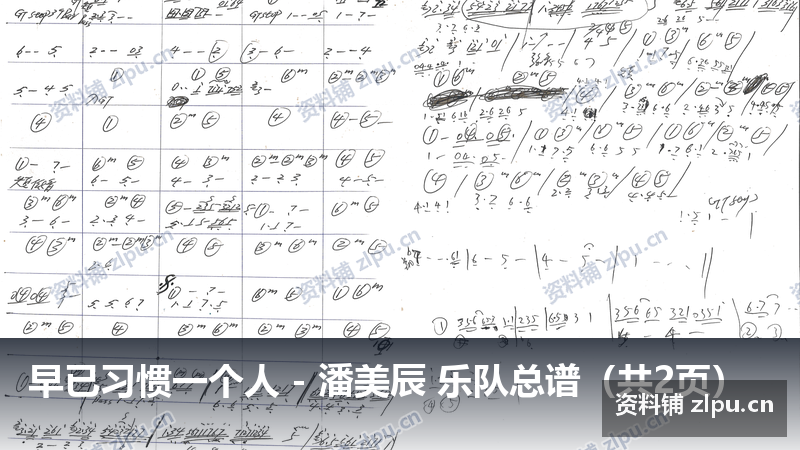 早已习惯一个人 - 潘美辰 乐队总谱（共2页）-资料铺