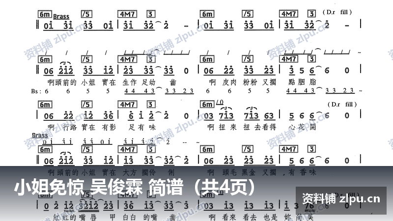 小姐免惊 吴俊霖 简谱（共4页）-资料铺
