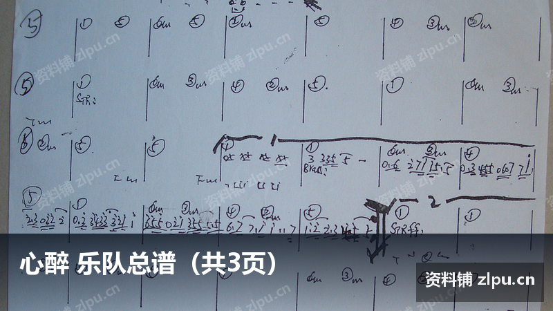 心醉 乐队总谱（共3页）-资料铺
