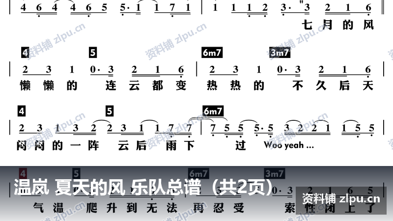 温岚 夏天的风 乐队总谱(共2页)-资料铺