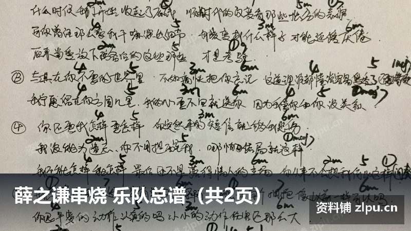 薛之谦串烧 乐队总谱(共2页)-资料铺