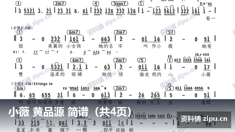 小薇 黄品源 简谱（共4页）-资料铺