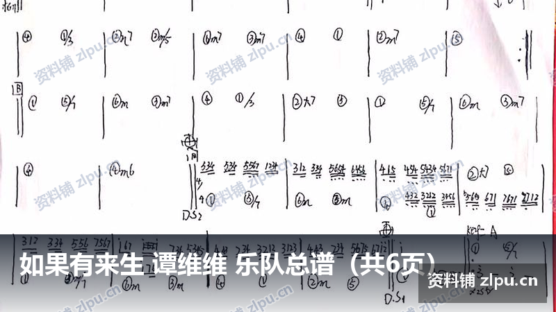 如果有来生 谭维维 乐队总谱(共6页)-资料铺