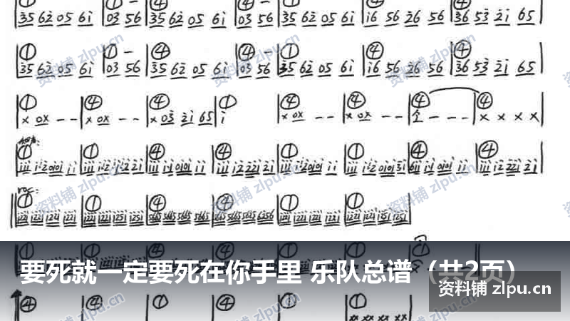 要死就一定要死在你手里 乐队总谱（共2页）-资料铺