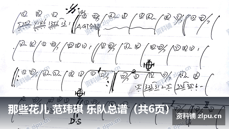 那些花儿 范玮琪 乐队总谱（共6页）-资料铺