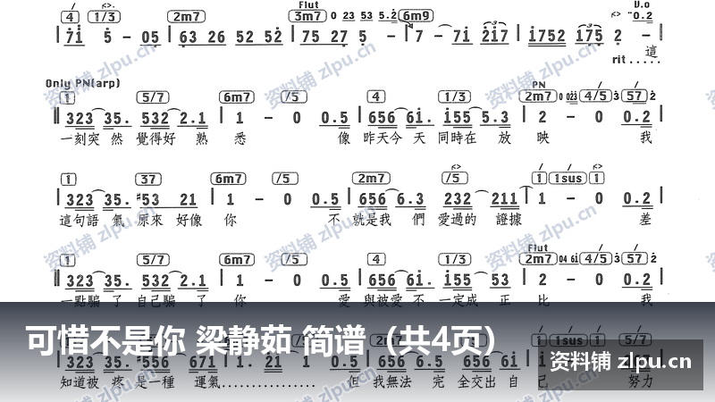 可惜不是你 梁静茹 简谱（共4页）-资料铺