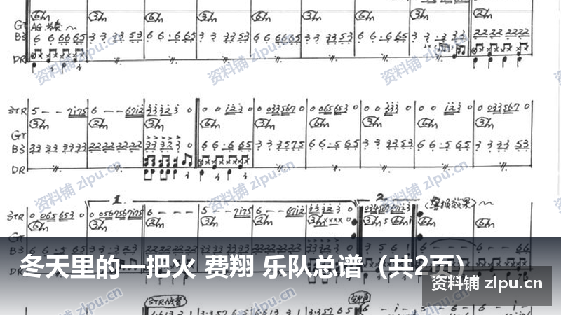 冬天里的一把火 费翔 乐队总谱(共2页)-资料铺