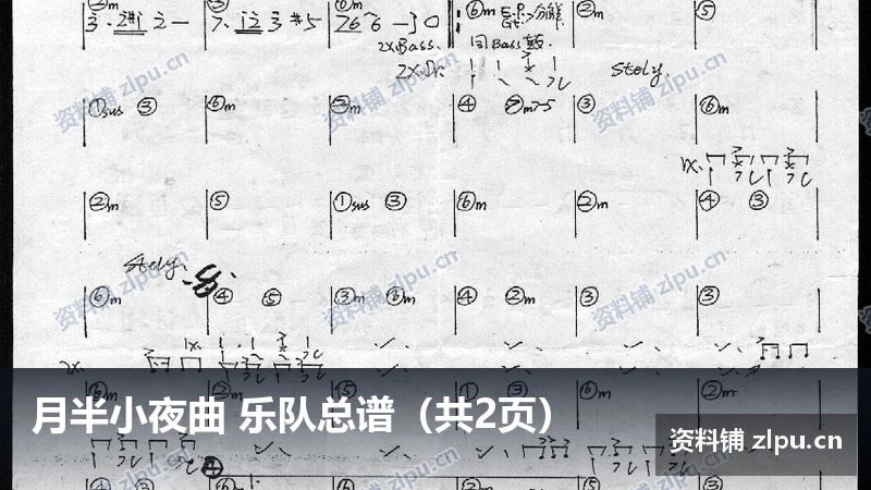 月半小夜曲 乐队总谱（共2页）-资料铺