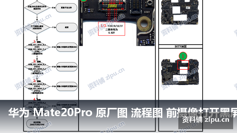 华为 Mate20Pro 原厂图 流程图 前摄像打开黑屏花屏故障-资料铺