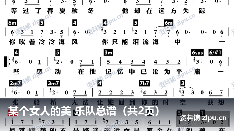 某个女人的美 乐队总谱（共2页）-资料铺