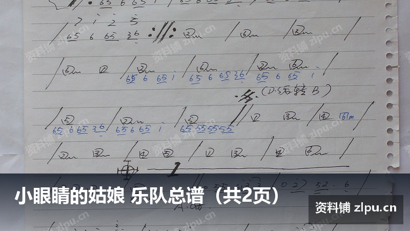 小眼睛的姑娘 乐队总谱(共2页)-资料铺