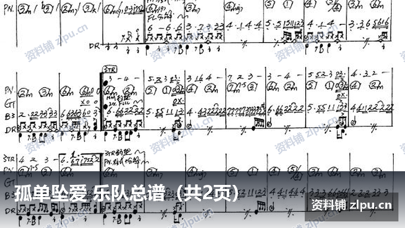 孤单坠爱 乐队总谱（共2页）-资料铺