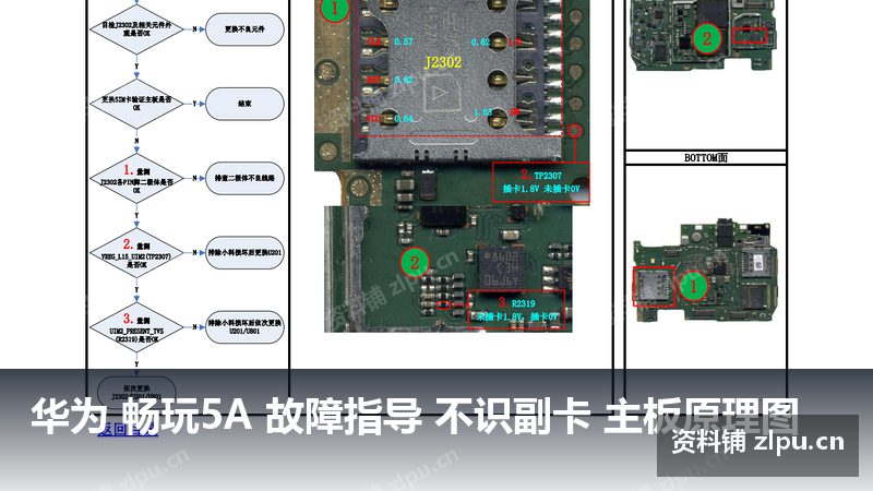 华为 畅玩5A 故障指导 不识副卡 主板原理图-资料铺