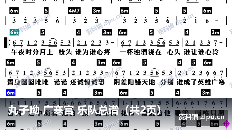 丸子呦 广寒宫 乐队总谱（共2页）-资料铺