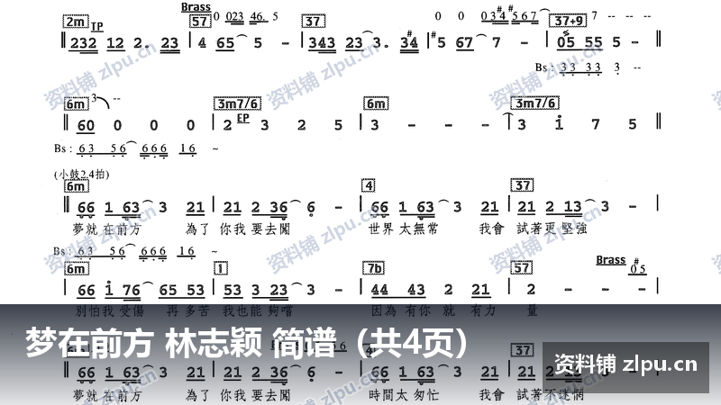 梦在前方 林志颖 简谱（共4页）-资料铺