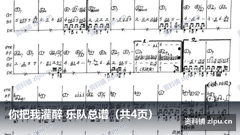 你把我灌醉 乐队总谱（共4页）-资料铺