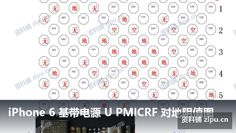 iPhone 6 基带电源 U PMICRF 对地阻值图-资料铺
