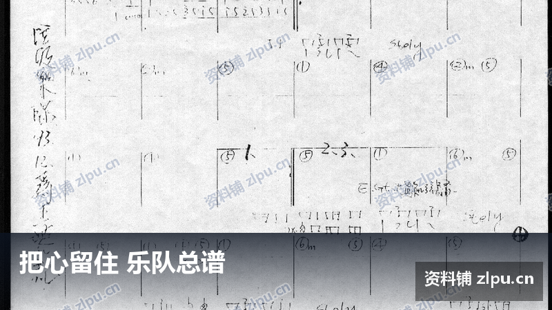 把心留住 乐队总谱-资料铺