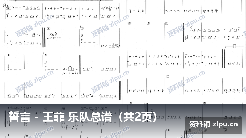 誓言 - 王菲 乐队总谱（共2页）-资料铺
