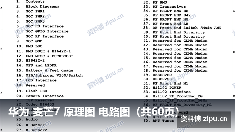 华为 麦芒7 原理图 电路图(共60页)-资料铺