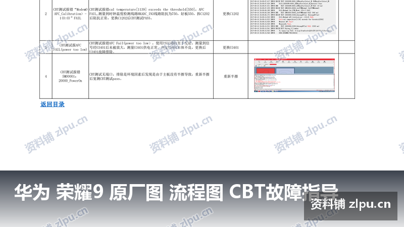 华为 荣耀9 原厂图 流程图 CBT故障指导-资料铺