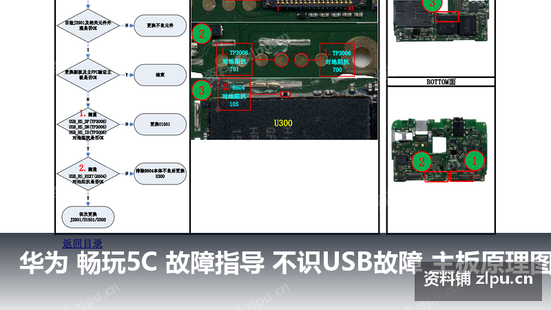华为 畅玩5C 故障指导 不识USB故障 主板原理图-资料铺